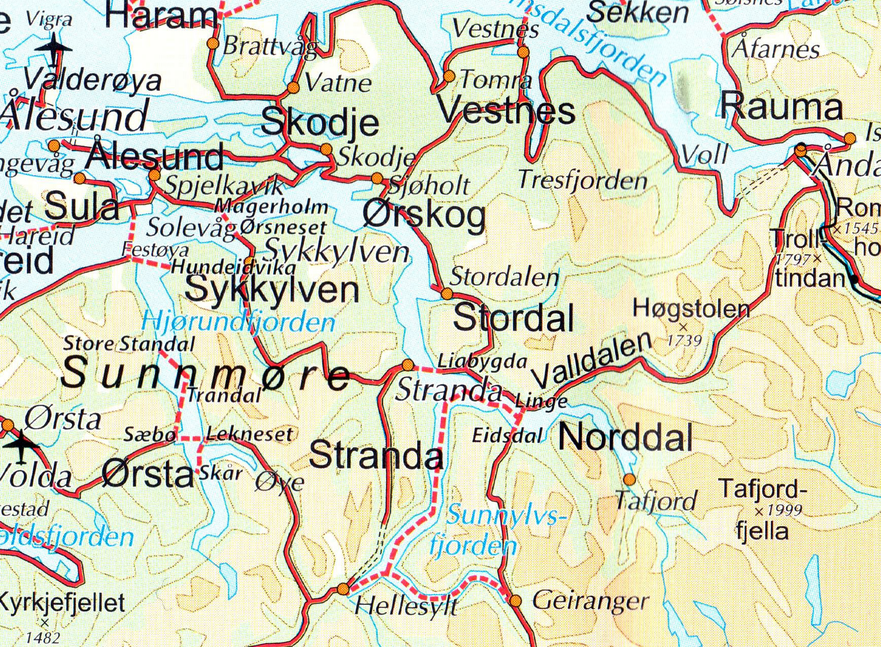 Kart fergeruter Storfjorden.jpg